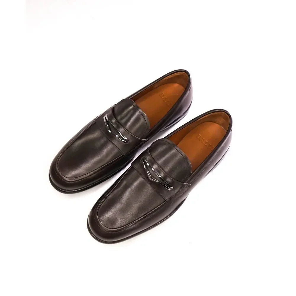 $525 BALLY - Brown Leather Loafers - US 9.5 (8.5UK)